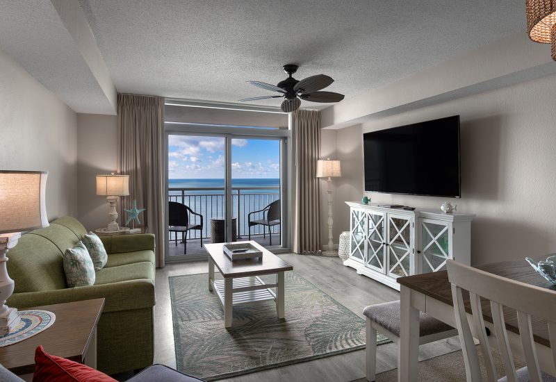 Living Room Toward Ocean - Standard Two Bedroom Condo